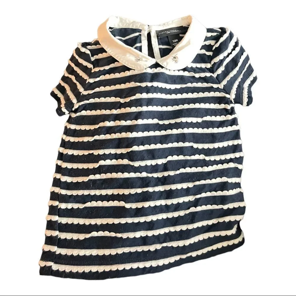 Kids Victoria Beckham Target Stripe Bumble Bee Peter Pan Collar Top & Pant Set - Picture 3 of 8